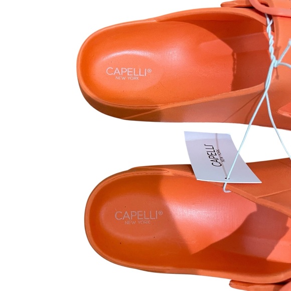Capelli of New York Double Strap Slide Sandals Orange Women’s Size 9 - Picture 3 of 5